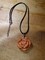 Handmade Ceramic Floral Shaped Pendant | Peach Color Flower Pendant Necklace with Braided Leather Necklace product 1